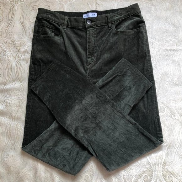 LOFT, Olive Green/Sage Green, Hi-Rise, tapered ankle, Corduroy, Pants, Size 29/8 - Picture 1 of 8
